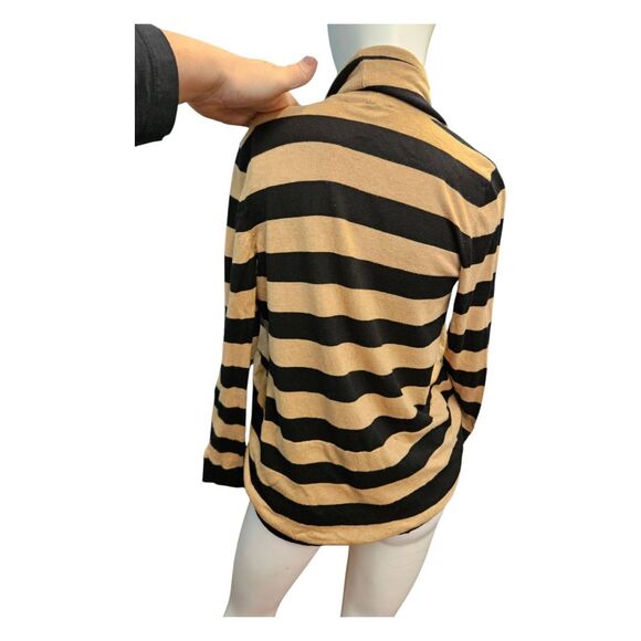 INC Tan Black Striped Cardigan Sweater Size Small - Picture 4 of 7